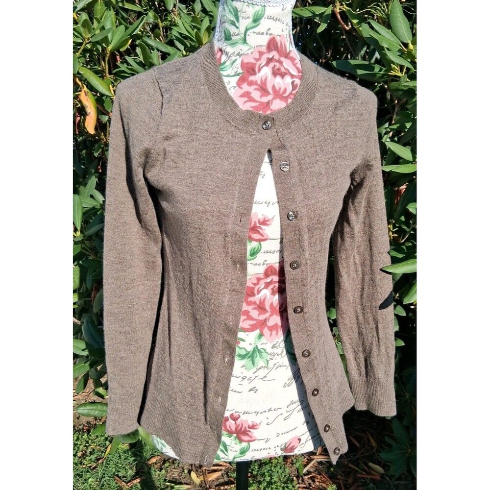 Banana Republic Cardigan Brown Merino Wool Women S Winter Quiet Luxury Money